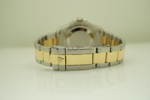 Rolex 68623 MIDSIZE YACHTMASTER 2 TONE 18K YG STEEL WHITE DIAL 35MM BOXES PAPERS - Image 7