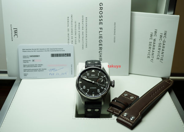 IWC BIG PILOT's WATCH STAINLESS STEEL BLACK DIAL IW500901 BOX PAPERS - Image 2