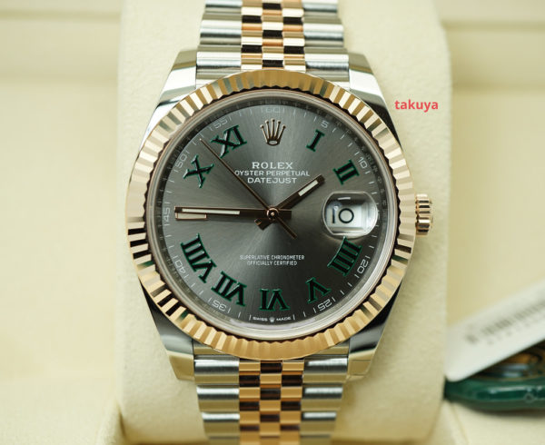 BRAND NEW Rolex 126331 DATEJUST 41 18K ROSE GOLD STEEL WIMBLEDON DIAL JUBILEE 2020 FULL SET