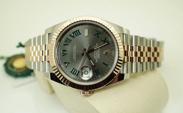 BRAND NEW Rolex 126331 DATEJUST 41 18K ROSE GOLD STEEL WIMBLEDON DIAL JUBILEE 2020 FULL SET - Image 9