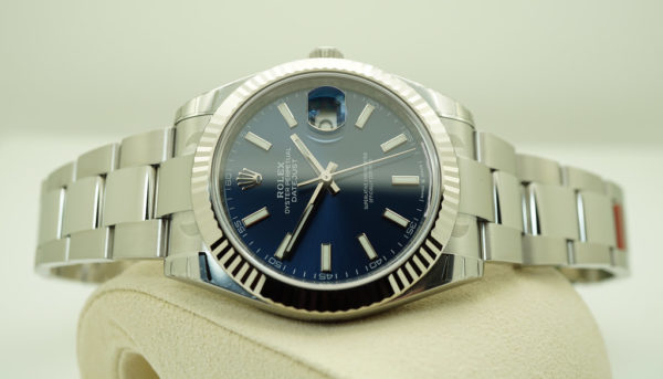 BRAND NEW Rolex 126334 DATEJUST 41 FLUTED BEZEL BLUE STICKS DIAL OYSTER 2020 FULL SET - Image 10