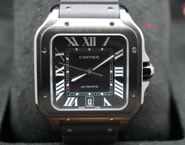 BRAND NEW Cartier SANTOS DE CARTIER BLACK ADLC LARGE MODEL AUTOMATIC 2020 FULL SET
