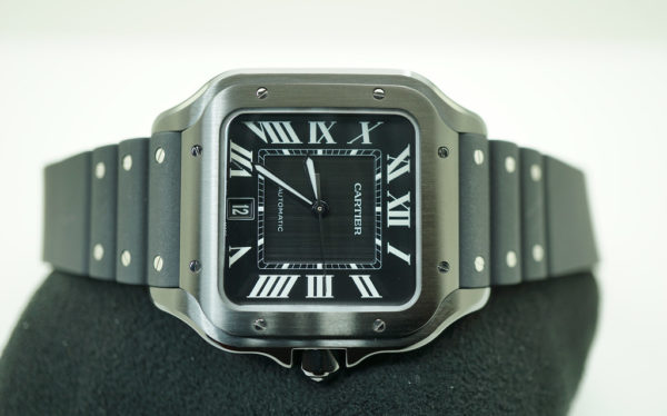 BRAND NEW Cartier SANTOS DE CARTIER BLACK ADLC LARGE MODEL AUTOMATIC 2020 FULL SET - Image 8