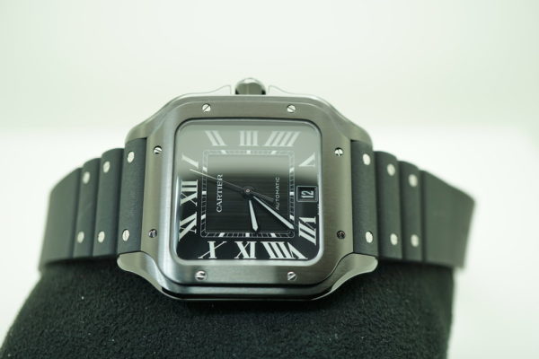 BRAND NEW Cartier SANTOS DE CARTIER BLACK ADLC LARGE MODEL AUTOMATIC 2020 FULL SET - Image 9