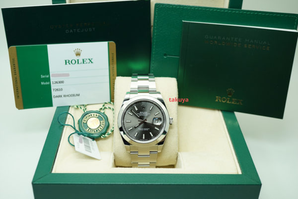 Rolex 126300 DATEJUST 41 DARK RHODIUM STICK DIAL OYSTER BAND 2020 FULL SET - Image 2