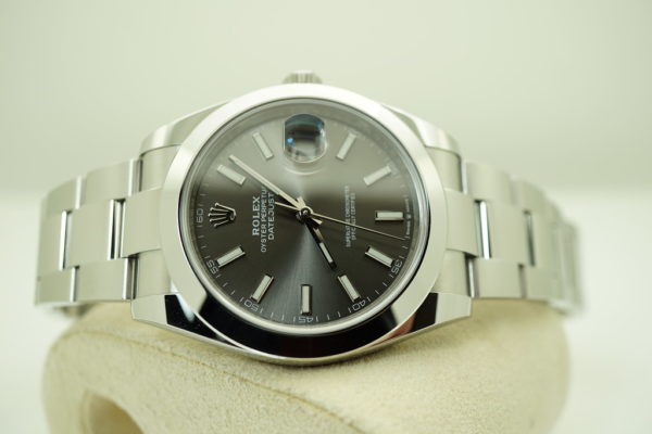 Rolex 126300 DATEJUST 41 DARK RHODIUM STICK DIAL OYSTER BAND 2020 FULL SET - Image 9