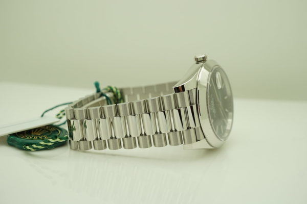 NEW Rolex 228206 PLATINUM DAY DATE BRIGHT BLACK STICK DIAL 40MM 2020 FULL SET - Image 6