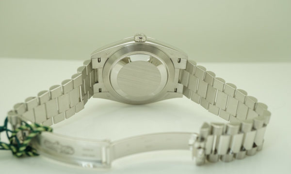 NEW Rolex 228206 PLATINUM DAY DATE BRIGHT BLACK STICK DIAL 40MM 2020 FULL SET - Image 8