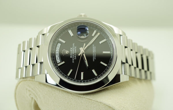 NEW Rolex 228206 PLATINUM DAY DATE BRIGHT BLACK STICK DIAL 40MM 2020 FULL SET - Image 10