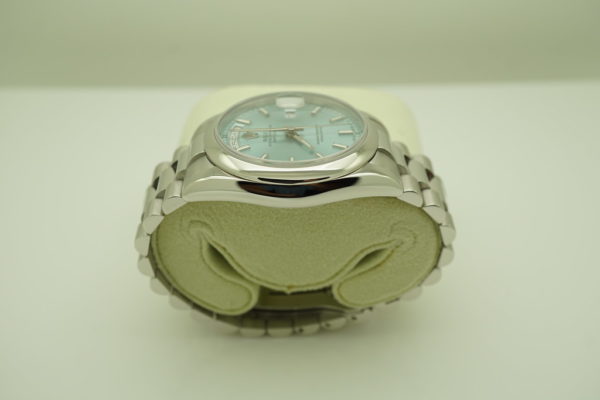 Rolex 118206 PLATINUM DAY DATE PRESIDENT ICE BLUE STICK DIAL 36MM FULL SET - Image 4