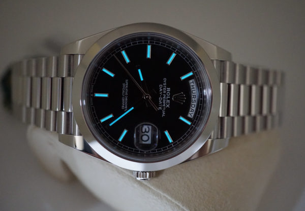 NEW Rolex 228206 PLATINUM DAY DATE BRIGHT BLACK STICK DIAL 40MM 2020 FULL SET - Image 11