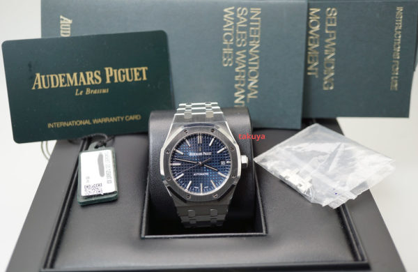 Audemars PIGUET ROYAL OAK 15450ST BOUTIQUE BLUE DIAL 37MM WARRANTY FULL SET - Image 2