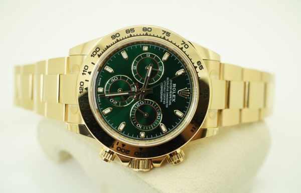 Rolex 116508 DAYTONA 18K YELLOW GOLD GREEN DIAL 2019 WARRANTY FULL SET - Image 9