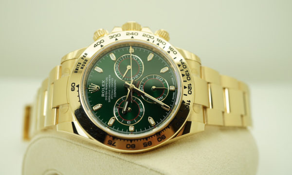Rolex 116508 DAYTONA 18K YELLOW GOLD GREEN DIAL 2019 WARRANTY FULL SET - Image 10