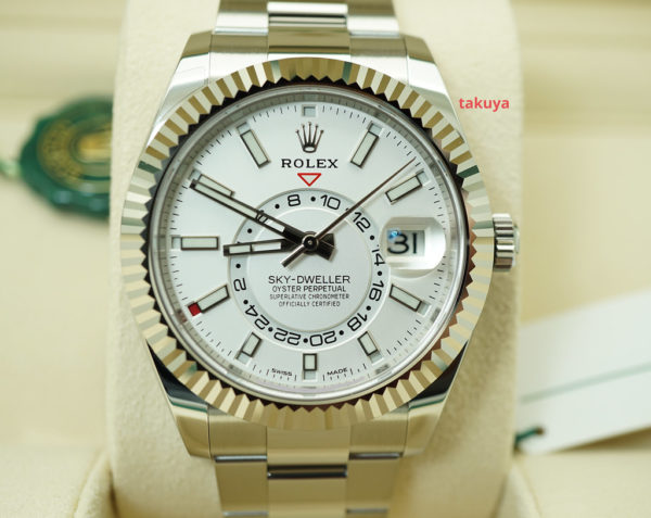 BRAND NEW Rolex 326934 SKY-DWELLER STAINLESS STEEL WHITE DIAL 2020 COMPLETE SET