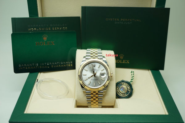 BRAND NEW Rolex 126333 DATEJUST 41 2 TONE FLUTED BEZEL SILVER DIAL JUBILEE BAND 2021 FULL SET - Image 2