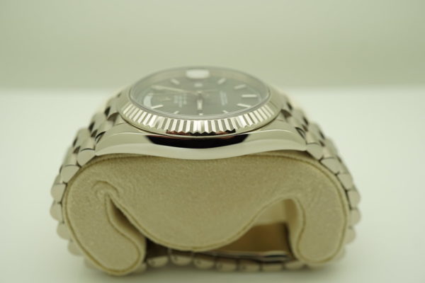 Rolex 228239 DAY DATE 18K WHITE GOLD DARK RHODIUM STRIPE DIAL 40MM FULL SET - Image 4