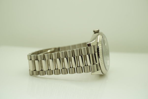Rolex 228239 DAY DATE 18K WHITE GOLD DARK RHODIUM STRIPE DIAL 40MM FULL SET - Image 6