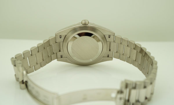 Rolex 228239 DAY DATE 18K WHITE GOLD DARK RHODIUM STRIPE DIAL 40MM FULL SET - Image 8