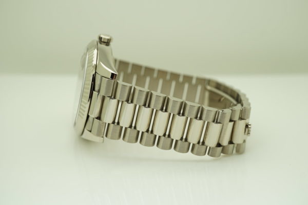 Rolex 228239 DAY DATE 18K WHITE GOLD DARK RHODIUM STRIPE DIAL 40MM FULL SET - Image 5