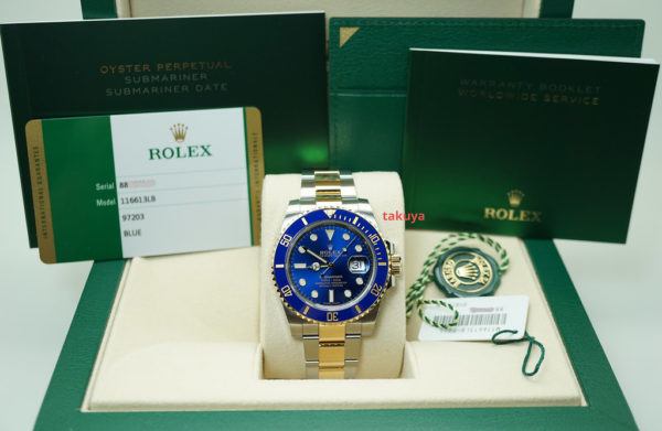 Rolex 116613LB SUBMARINER 2 TONE SUNBURST BLUE DIAL 2020 WARRANTY FULL SET - Image 2