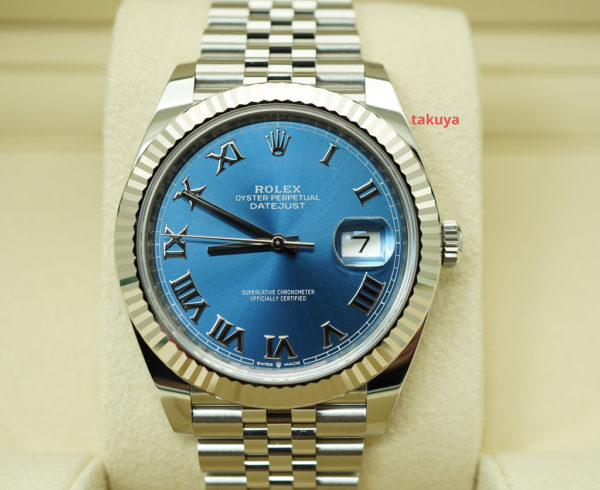 MINT Rolex 126334 DATEJUST 41 FLUTED BEZEL BLUE ROMAN DIAL JUBILEE 2020 FULL SET