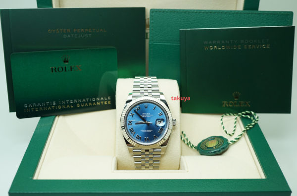 MINT Rolex 126334 DATEJUST 41 FLUTED BEZEL BLUE ROMAN DIAL JUBILEE 2020 FULL SET - Image 2