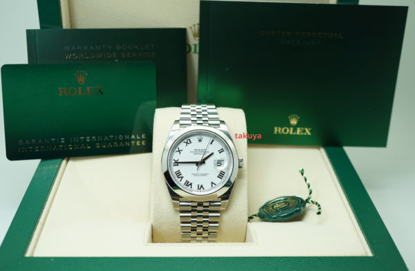 BRAND NEW Rolex 126300 DATEJUST 41 WHITE ROMAN DIAL JUBILEE BAND 2021 FULL SET - Image 2