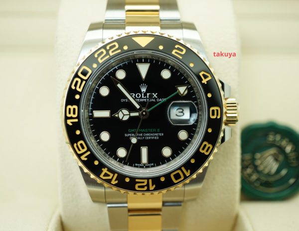 NEW Rolex 116713LN GMT MASTER II CERAMIC 2 TONE YELLOW GOLD 2021 FULL SET