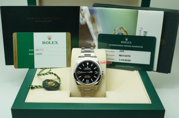 Rolex 214270 EXPLORER I FULL LUME DIAL 39MM WARRANTY COMPLETE SET - Image 2