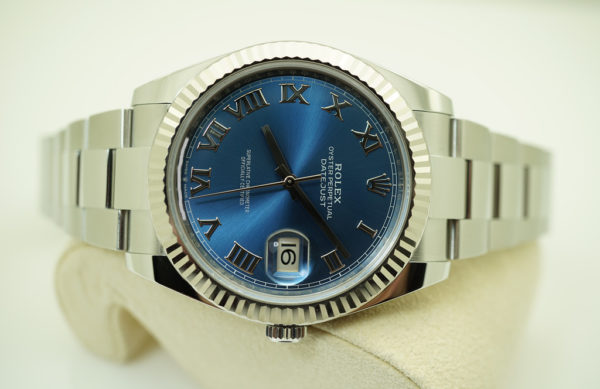 Rolex 126334 DATEJUST 41 FLUTED BEZEL AZZURRO BLUE ROMAN DIAL 2019 FULL SET - Image 9