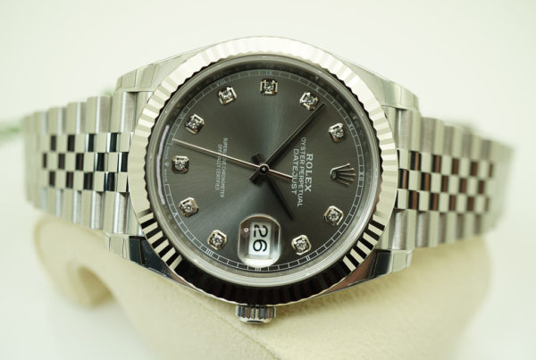 BRAND NEW Rolex 126334 DATEJUST 41 FLUTED BEZEL SLATE DIAMOND DIAL JUBILEE BAND 2021 FULL SET - Image 8