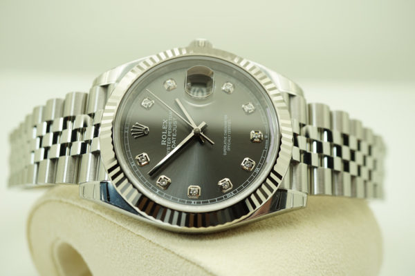 BRAND NEW Rolex 126334 DATEJUST 41 FLUTED BEZEL SLATE DIAMOND DIAL JUBILEE BAND 2021 FULL SET - Image 9