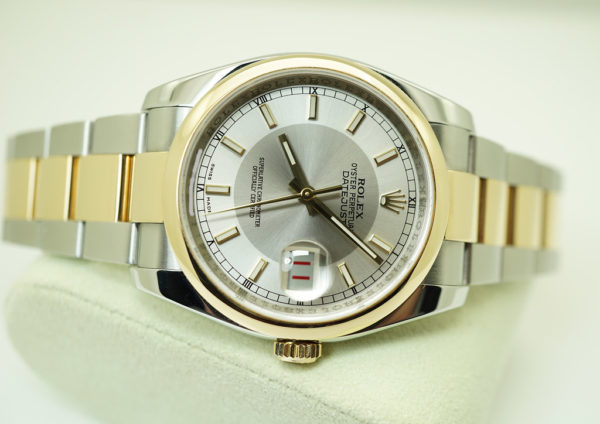 Rolex 116203 DATEJUST 2 TONE YG STEEL SILVER BULLSEYE DIAL 36MM BOX PAPERS - Image 9