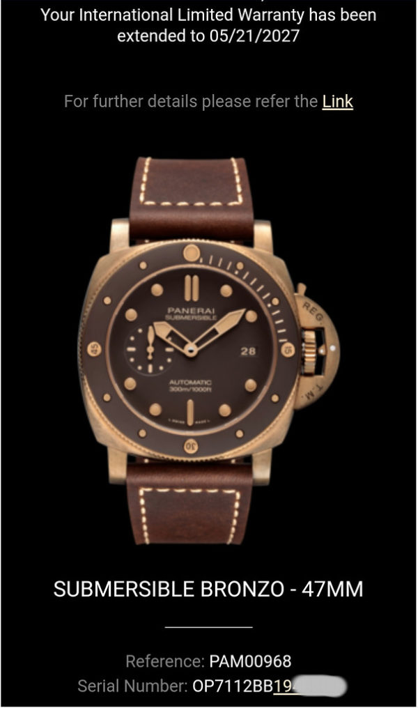 NEW Panerai PAM 968 SUBMERSIBLE BRONZO 3 DAYS 47MM 2019 WARRANTY - Image 11