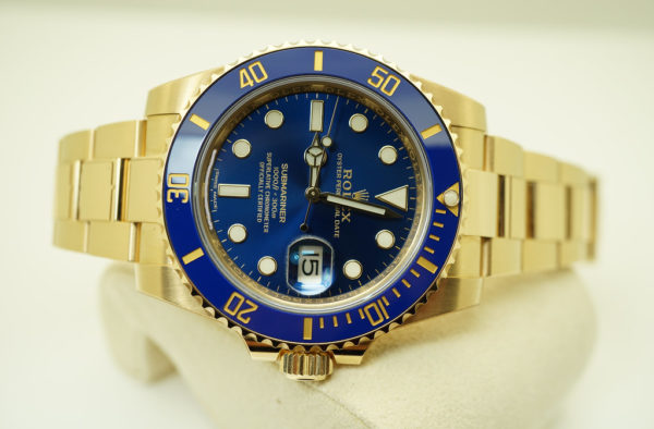 MINT Rolex 116618LB SUBMARINER 18K YG SUNBURST BLUE DIAL 2020 WARRANTY FULL SET - Image 9