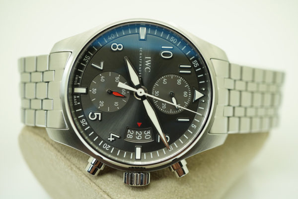 Iwc PILOT SPITFIRE FLYBACK CHRONOGRAPH SLATE DIAL BRACELET IW387804 FULL SET - Image 9