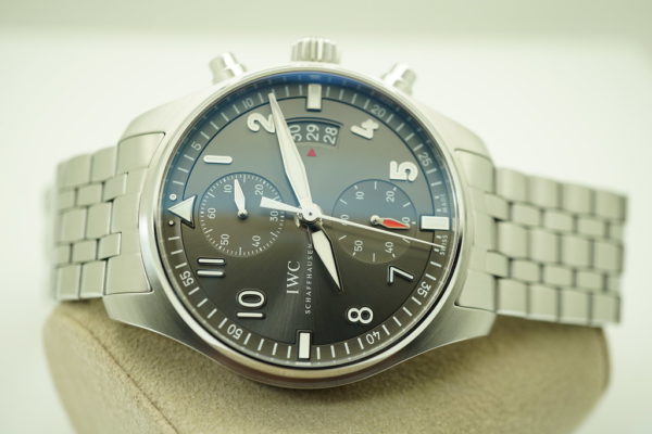 Iwc PILOT SPITFIRE FLYBACK CHRONOGRAPH SLATE DIAL BRACELET IW387804 FULL SET - Image 10