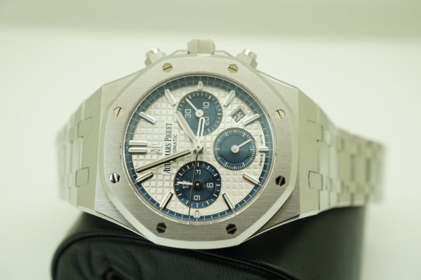 MINT Audemars PIGUET ROYAL OAK CHRONOGRAPH 26315 BLUE SILVER DIAL 2019 FULL SET - Image 11