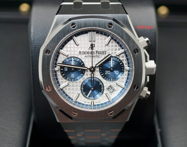 MINT Audemars PIGUET ROYAL OAK CHRONOGRAPH 26315 BLUE SILVER DIAL 2019 FULL SET