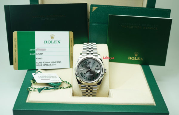 Rolex 126334 DATEJUST 41 FLUTED BEZEL WIMBLEDON DIAL JUBILEE COMPLETE SET - Image 2
