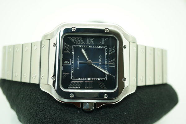 Cartier SANTOS DE CARTIER LARGE STEEL BLUE DIAL 2019 WARRANTY FULL SET - Image 9