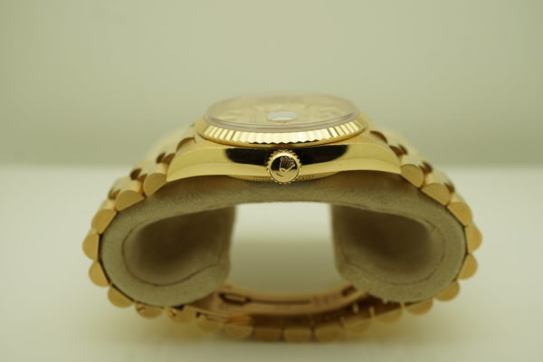 Rolex 18238 DAY-DATE PRESIDENT 18K YG DOUBLE QUICK SET CHAMPAGNE TAPESTRY DIAL FULL SET - Image 3