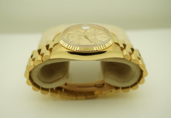 Rolex 18238 DAY-DATE PRESIDENT 18K YG DOUBLE QUICK SET CHAMPAGNE TAPESTRY DIAL FULL SET - Image 4