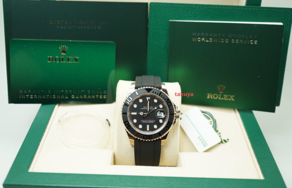 BRAND NEW Rolex 126655 YACHTMASTER 18K ROSE GOLD OYSTERFLEX 40MM 2021 COMPLETE SET - Image 2