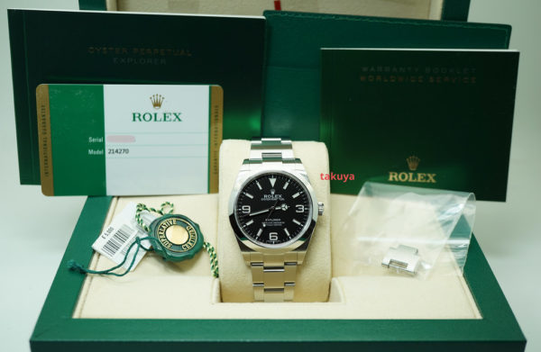 Rolex 214270 EXPLORER I FULL LUME DIAL 39MM 2019 WARRANTY FULL SET - Image 2
