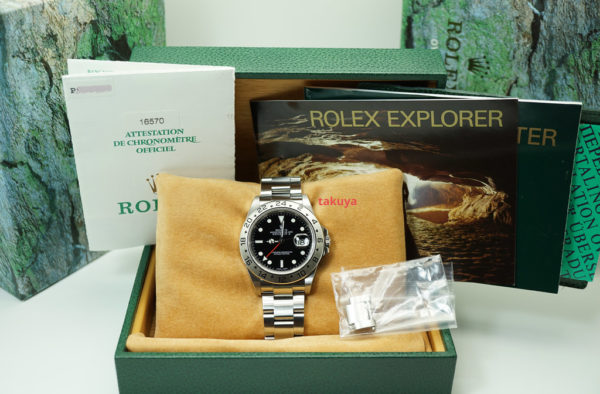 Rolex 16570 EXPLORER II 40MM BLACK DIAL P SERIAL SEL HOLES CASE BOXES PAPERS - Image 2