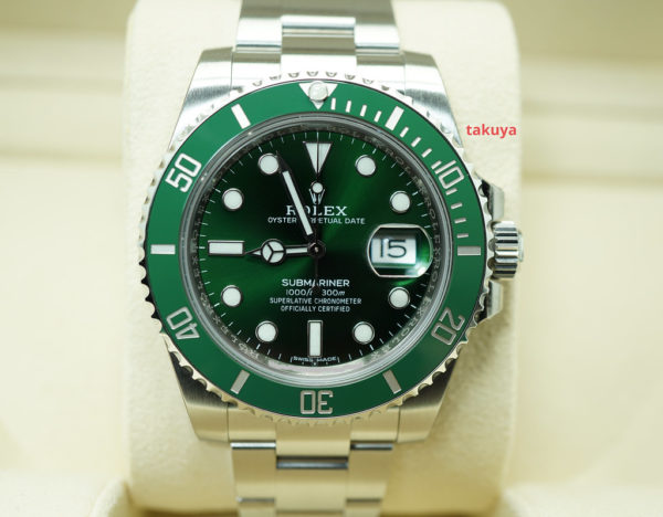 MINT Rolex 116610LV SUBMARINER HULK GREEN DIAL 2017 WARRANTY FULL SET
