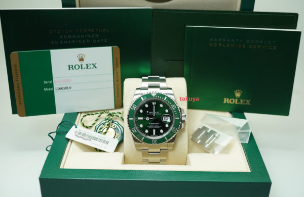 MINT Rolex 116610LV SUBMARINER HULK GREEN DIAL 2017 WARRANTY FULL SET - Image 2