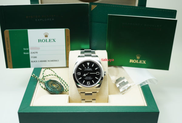 Rolex 214270 EXPLORER I FULL LUME DIAL 39MM 2018 WARRANTY FULL SET - Image 2